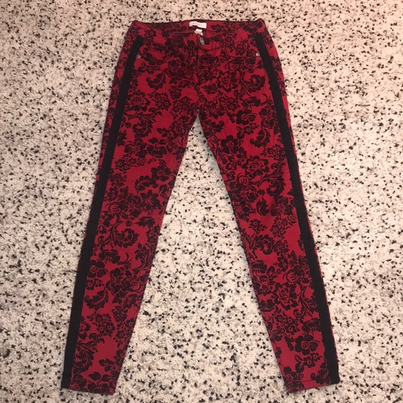 Just In✨ Candie’s Red Black Tuxedo Skinny Jeans - Picture 7 of 9